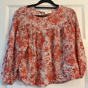 Everly Women's Floral Top - Red and White